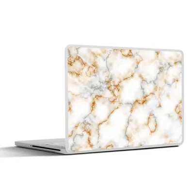 Produktbild von MuchoWow® Laptop Aufkleber Sticker Cover Marmor - Weiß - Grau - Gold 32.5x23.5 cm - Sticker für Laptop - Selbstklebend