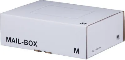 Produktbild von 20x Versandkarton 331x241x104mm MAILBOX M mit Steckverschluss wiederverschließbar weiß