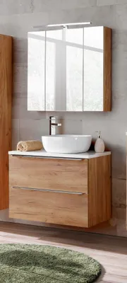 Produktbild von Badmöbel Set 3-tlg Badezimmerset PERUGIA Eiche ohne Waschbecken 60cm