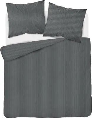 Obrázek produktu pro Detexpol Damaškové povlečení 220x200 šedé tmavé jednobarevné pruhy 1 cm Pure