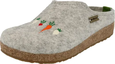Zdjęcie produktu dla Haflinger kapcie damskie rzepy filcowe Grizzly Rübli 741042, rozmiar:41 EU, kolor:Szary