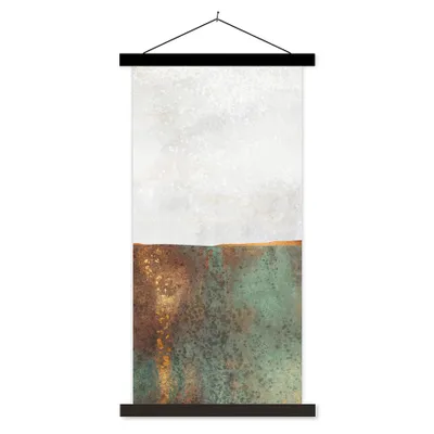 Produktbild von MuchoWow® Textilposter Abstrakt - Luxus - Gold 40x80 cm mit schwarzem Rahmen - Wandemalerei