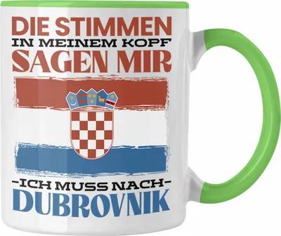 Produktbild von Trendation - Dubrovnik Tasse Urlaub Heimat Geschenk Spruch Kroatien Geschenkidee (Grün)