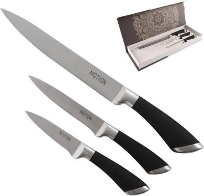 Immagine prodotto di Coltelli da cucina universali Orion Set di coltelli da cucina Set di coltelli da chef Set di 3 coltelli in acciaio inox MOTION