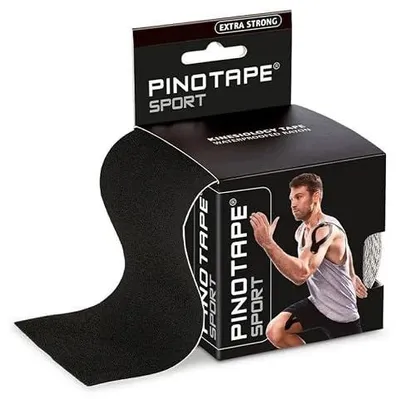 Zdjęcie produktu dla Taśma kinezjologiczna czarna pinotape sport XL XXL do mięśni