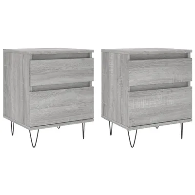 Produktbild von Nachttische 2 Stk. Grau Sonoma 40x35x50 cm Holzwerkstoff