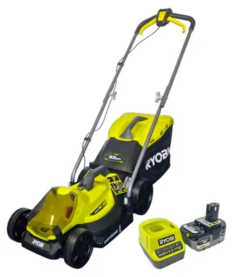 Produktbild von ONE+ Akku-Rasenmäher RLM18X33B40, 18Volt (grün/schwarz, Li-Ionen Akku 4,0Ah)