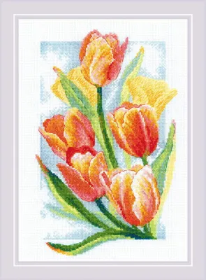 Zdjęcie produktu dla Zestaw do haftu krzyżykowego Riolis "Frühlingsglühen. Tulipany", wzór liczony, 21x30cm