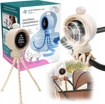 Obrázok produktu pre Ventilátor pre kočík alebo detskú postieľku, chladenie s LED osvetlením