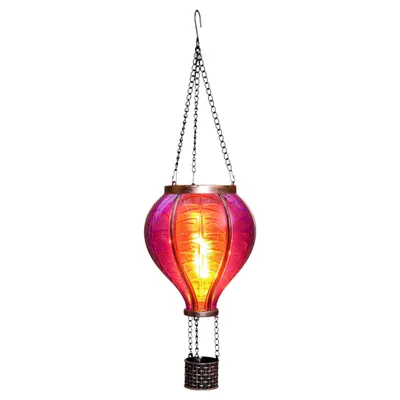 Produktbild von Coen Bakker Solar Heißluftballon lila pink 12 LED 11x20cm Flammensimulation