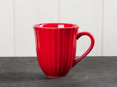 Produktbild von IB Laursen MYNTE Becher Rillen Rot STRAWBERRY Keramik Geschirr Tasse 250 ml