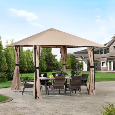 Produktbild von Sekey Pavillon 3x3 Gartenpavillon Terrassenpavillon 4 abnehmbar Seitenteile & Reißverschluss Partyzelt Wasserdicht Gartenzelt Sonnenschutz