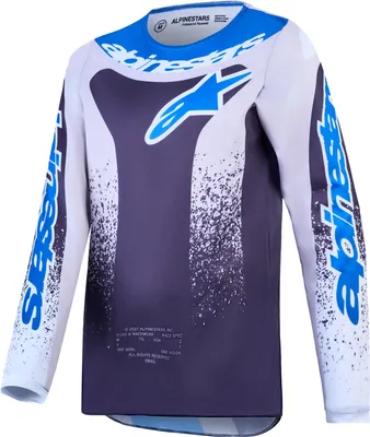 Produktbild von Alpinestars Fluid Drag Jugend Motocross Jersey, schwarz/grau/blau, M