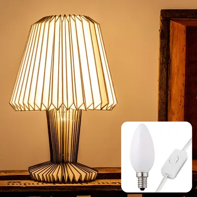 Produktbild von Lampe Leuchte Papier faltbar Tischlampe modernes Design Dekoration inkl. Birne