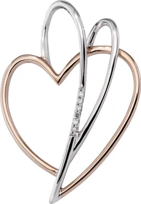 Produktbild von JOBO Anhänger Herz 585 Gold Rotgold bicolor 6 Diamanten Brillanten Herzanhänger
