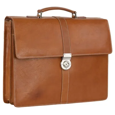 Produktbild von LEONHARD HEYDEN Leder Aktentasche Schultertasche mit Laptopfach Bergamo Briefcase 2 Light Brown braun