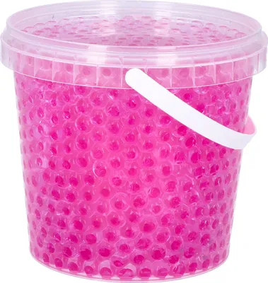 Produktbild von trendfinding 1 Liter Eimer Aqualinos Hydroperlen, Größe 0,8 bis 1,2 cm, Pink