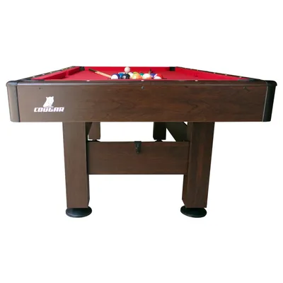 Image de Table de billard Cougar Saphir 7ft en brun / rouge | Table de billard réglable en hauteur avec accessoires | Billard de table pour enfants et adultes | Indoor Pool /