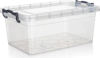 Zdjęcie produktu dla Pojemnik do przechowywania GEMA 9l, 36,5x24,5x15,5cm, pokrywa, klips, plastik, SHE/TRA