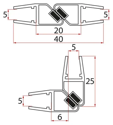 Produktbild von Aqualine Magnetdichtung 45° 5/5mm, 1850 mm