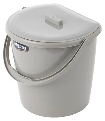 Obrázek produktu pro Plastové nástěnné vědro s víkem, 11 l, světle šedé