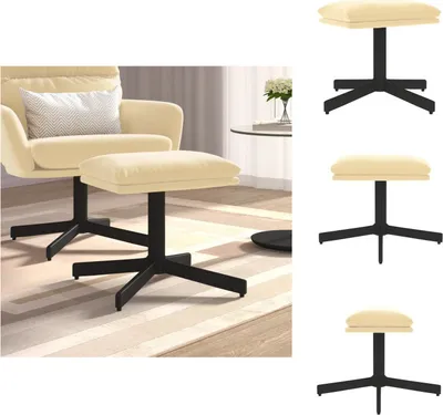 Produktbild von vidaXL Fußhocker Cremeweiß 60x60x36 cm Samt -  Polsterhocker