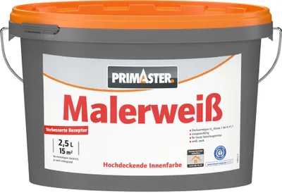 Produktbild von Primaster Wandfarbe Malerweiß konservierungsmittelfrei 2,5 L
