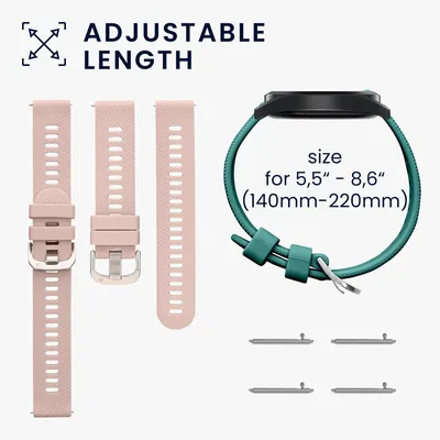 Produktbild von kwmobile 2x Sportarmband kompatibel mit Garmin Forerunner 165 / Forerunner 165 Music Armband - Fitnesstracker Band Set aus TPU Silikon