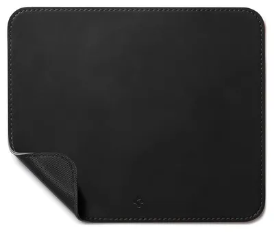 Image de Tapis de souris gaming vegan en simili cuir avec base en caoutchouc antidérapante - Noir