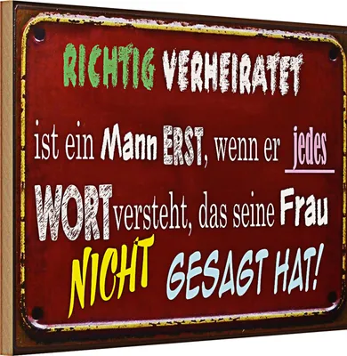 Produktbild von Holzschild Spruch 30x20cm Achtung Verheiratet ist Mann