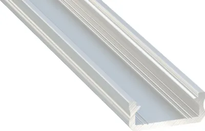 Obrázek produktu pro LED pásek z hliníkového profilu bílý | typ D | s koncovkou a montážním držákem | mléčný kryt | 1m