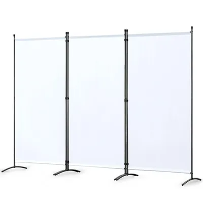 Produktbild von Angel Living 3 Teilig Paravent Sichtschutz Balkonbespannung Balkonsichtschutz Paravent Raumteiler Trennwand Weiß 243x180cm