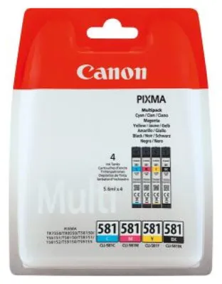 Produktbild von Canon CLI-581XL BK/C/M/Y Photo Value Pack, Hohe (XL-) Ausbeute, Schwarz, Cyan, Magenta, Gelb, 8,3 ml, 8,3 ml, 4 Stück(e), Foto-Wertpaket