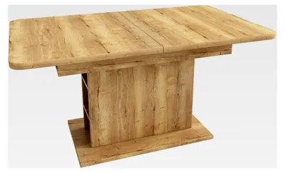 Produktbild von Esstisch aus Holz, ausziehbar mit Stauraum, rechteckig, für Wohnzimmer und Esszimmer, 110/130L x 70B x 75H cm, Natur