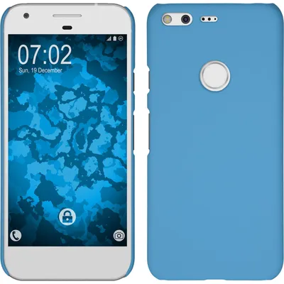 Produktbild von PhoneNatic Case kompatibel mit Google Pixel - Hülle hellblau gummiert Hard-case + 2 Schutzfolien