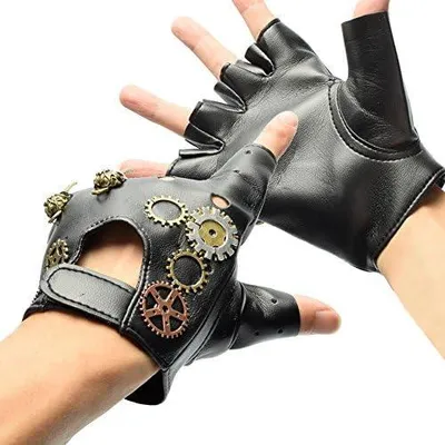 Produktbild von BLESSUME Steampunk Handschuhe Fingerlose Uni Schwarz