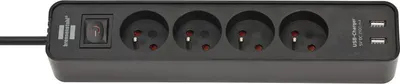 Zdjęcie produktu dla brennenstuhl Listwa zasilająca Ecolor 4 gniazda + 2xUSB 1,5m; 1153244006