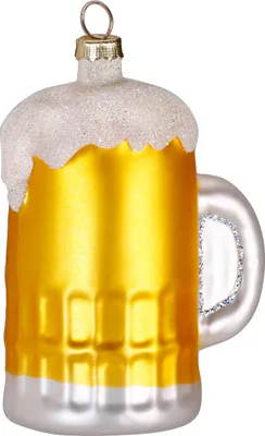 Produktbild von Christbaumschmuck Glas Bierkrug 9cm gold