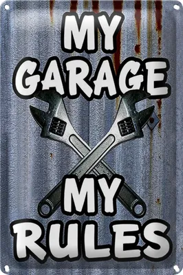 Produktbild von Blechschild Vintage 18x12cm my Garage my rules