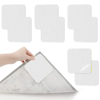 Produktbild von STILVORA Teppichunterlagen, Anti-Rutsch Teppichpads, Selbstklebend, Rutschfest für Teppiche und Läufer, Sicherheit Zuhause, Möbelgleiter Schutz, Einfach zu Befestigen, Weiß 8er-Pack
