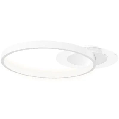 Zdjęcie produktu dla Lampa sufitowa Fortuna Lai, lampa sufitowa z dwoma pierścieniami, okrągłe oświetlenie sufitowe do sypialni lub salonu, 50 x 40 x 7,4 cm, biała