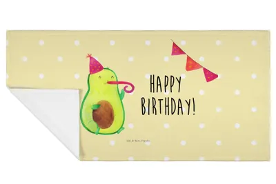 Produktbild von Mr. & Mrs. Panda Handtuch Avocado Geburtstag - Gelb Pastell - Geschenk, gesichtstuch, Flauschtuch, Händehandtuch, Frucht, Party, Alles Gute, 50x100, kleines