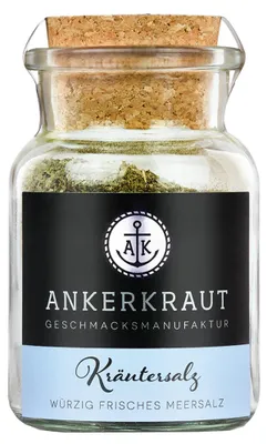 Image de Ankerkraut Sel aux herbes Mélange de sel de mer Sel épicé dans un bocal en liège 100 g
