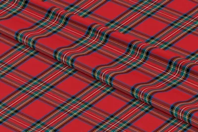 Image de Tissu de Noël hydrofuge 150 cm - Tissu de décoration / Nappe / Chemin de table Carreaux rouges / Krata rouge - Entretien facile, Haute qualité, Noël