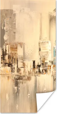 Produktbild von MuchoWow® Poster Gemälde - Öl - Abstrakt - Skyline 80x160 cm - Kinderzimmer