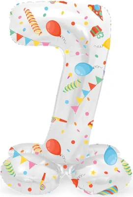 Produktbild von Stehender Zahl 7 Partytime Ballon 72cm