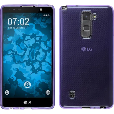 Produktbild von PhoneNatic Case kompatibel mit LG Stylus 2 Plus - lila Silikon Hülle transparent + 2 Schutzfolien