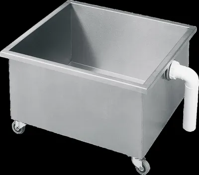 Produktbild von Schlammsammelbehälter KWC, SIRIUS, aus Edelstahl, 600 x 360 x 550 mm, auf Rollen