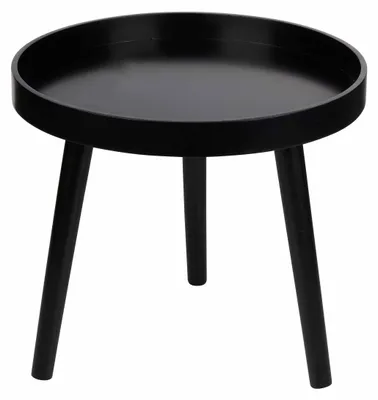 Produktbild von Beistelltisch rund Ø 40 cm Höhe 36 cm, Tisch mit 3 Beinen aus Holz, schwarz
