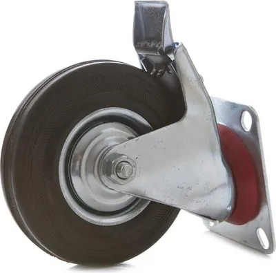 Produktbild von Rad mit Platte und Bremse, 12,5 cm Durchmesser, ST18125, 100 kg Tragkraft